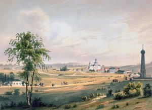 Vista de Borodino, el lugar de la batalla decisiva, impresa por J. Jacottet, publicada por Lemercier, París, 1830s